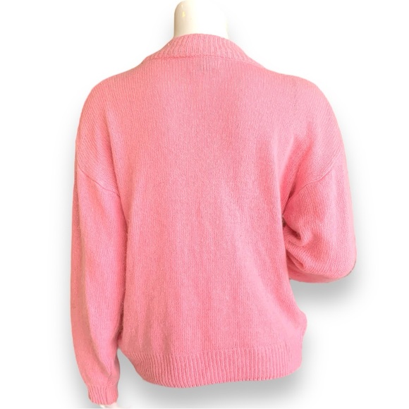 LESLIE FAY PINK SILK/RAYON/ANGORA VINTAGE SWEATER. WOMEN’S SIZE LARGE - Picture 2 of 6